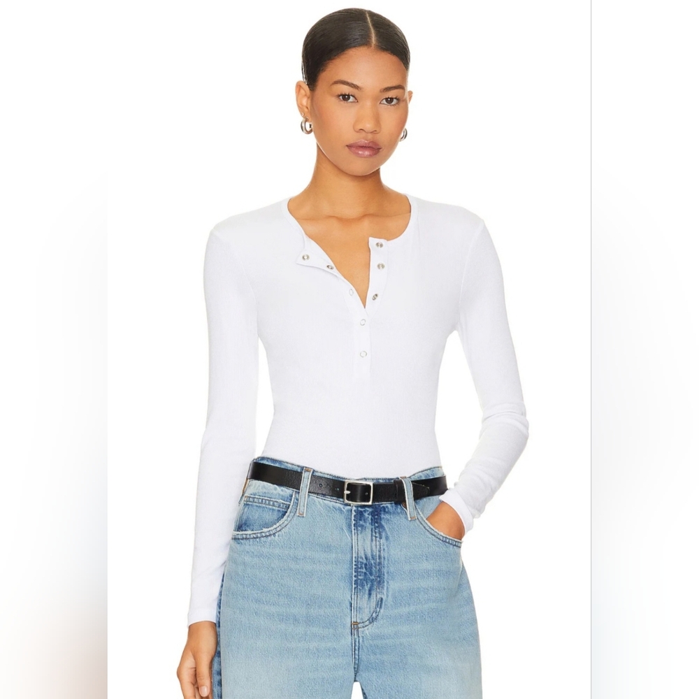 Sundry By "Anthropologie" Light Baby Blue Long Sleeve Henley Top